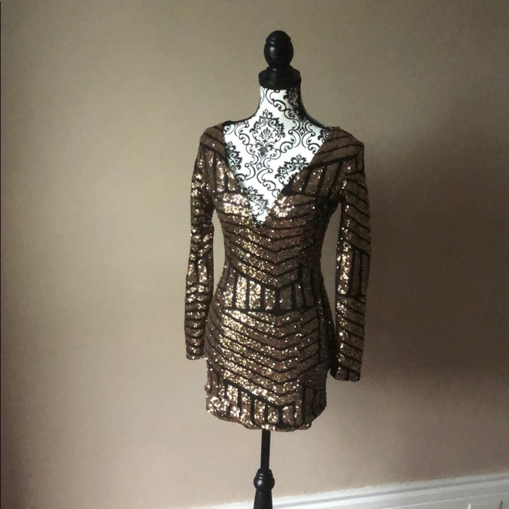 Black and gold dress